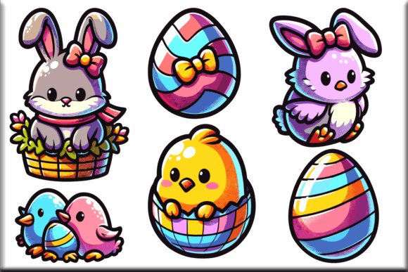 Download Cute Easter Illustrations Bundle PNG SVG - Easter illustrations Collection