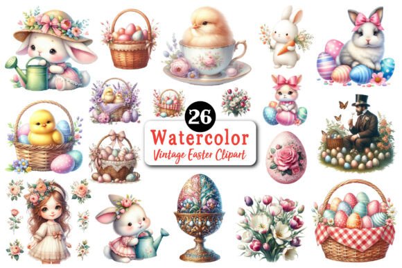 Download Vintage Easter Illustrations Clipart - Easter illustrations Collection