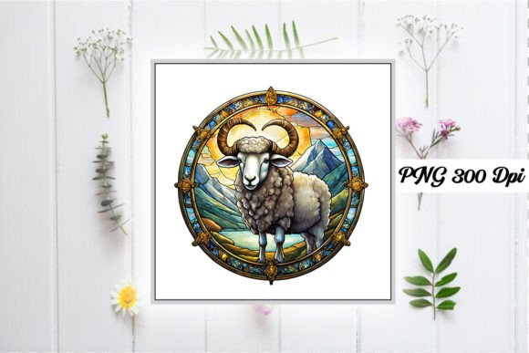 Download Sheep Stained Glass Sublimation Design - Premium Bundle