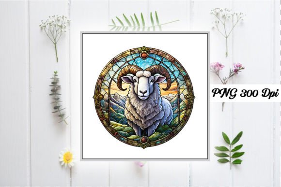 Download Sheep Stained Glass Sublimation Design - Premium Resources