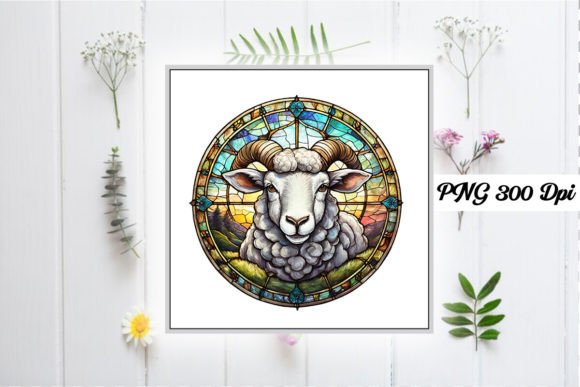 Download Sheep Stained Glass Sublimation Design - Premium Bundle