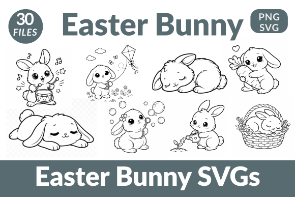 Download Easter Bunny SVGs &amp; PNGs Bundle (27 SVG - Premium Resources