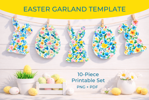 Download Easter Garland Printable Set, Bunny, Egg - Printable Collection