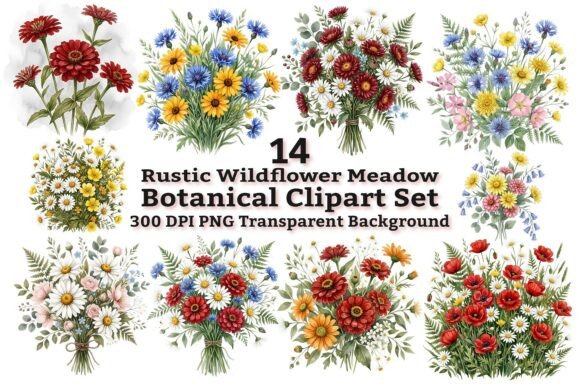 Download Rustic Wildflower Botanical Clipart - Botanical clipart Collection