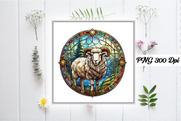 Download Sheep Stained Glass Sublimation Design - Premium Bundle
